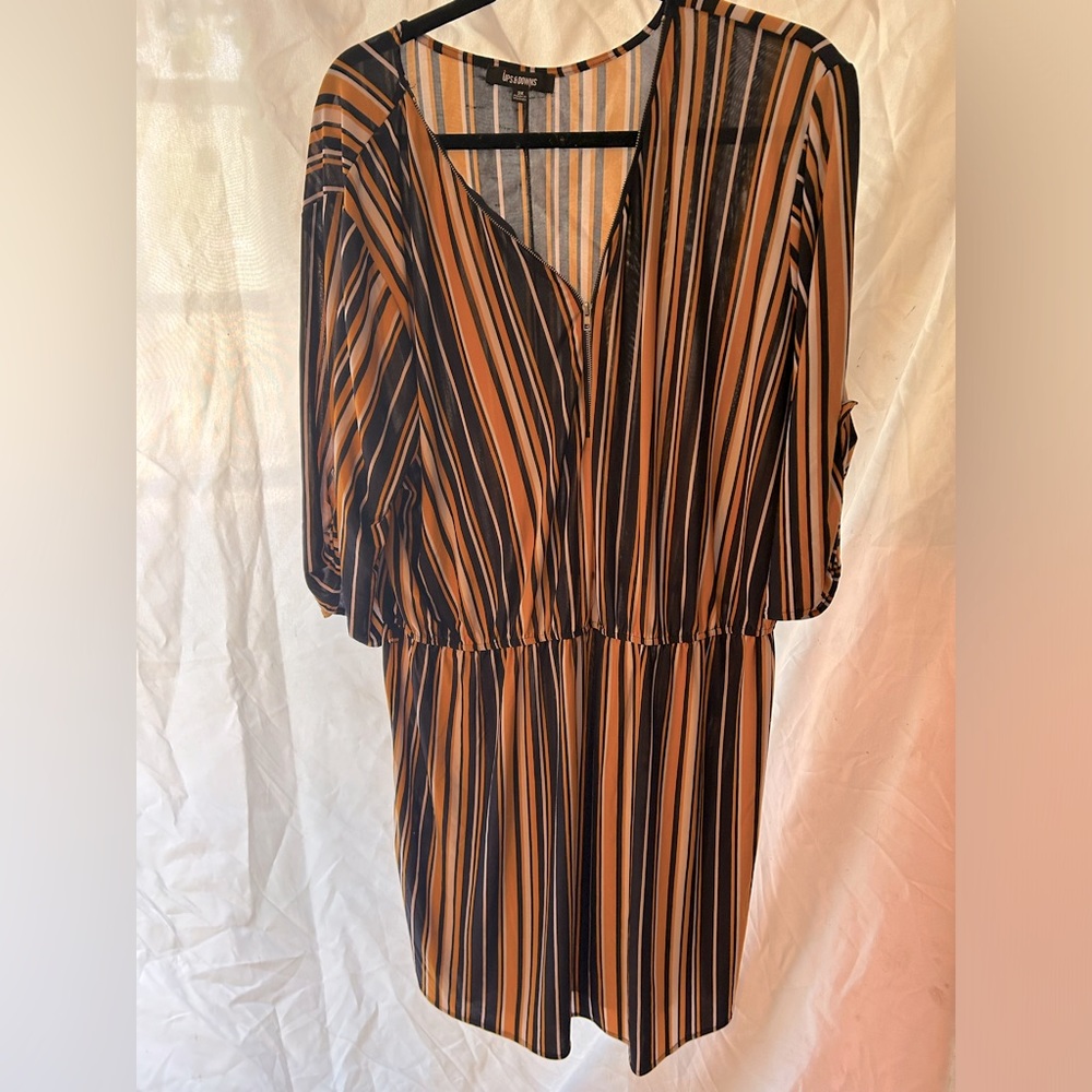 Woman’s ups and downs 3x blue and yellow dress size 3x